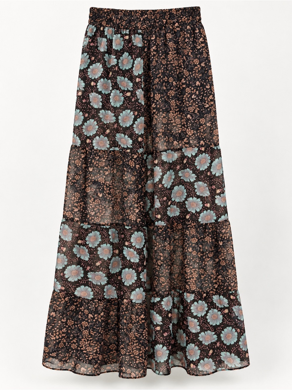 EARTHBOUND wide leg pants with Light Blue Floral Print